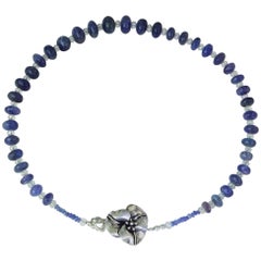 Graduated Cabochon Tanzanite Rondel Necklace