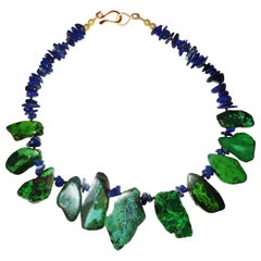 Blue Lapis Lazuli and Green Turquoise Necklace