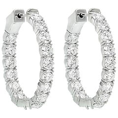 Rare 10.00 Carat Diamond Hoop Earrings, Each Diamond 0.31 Carat