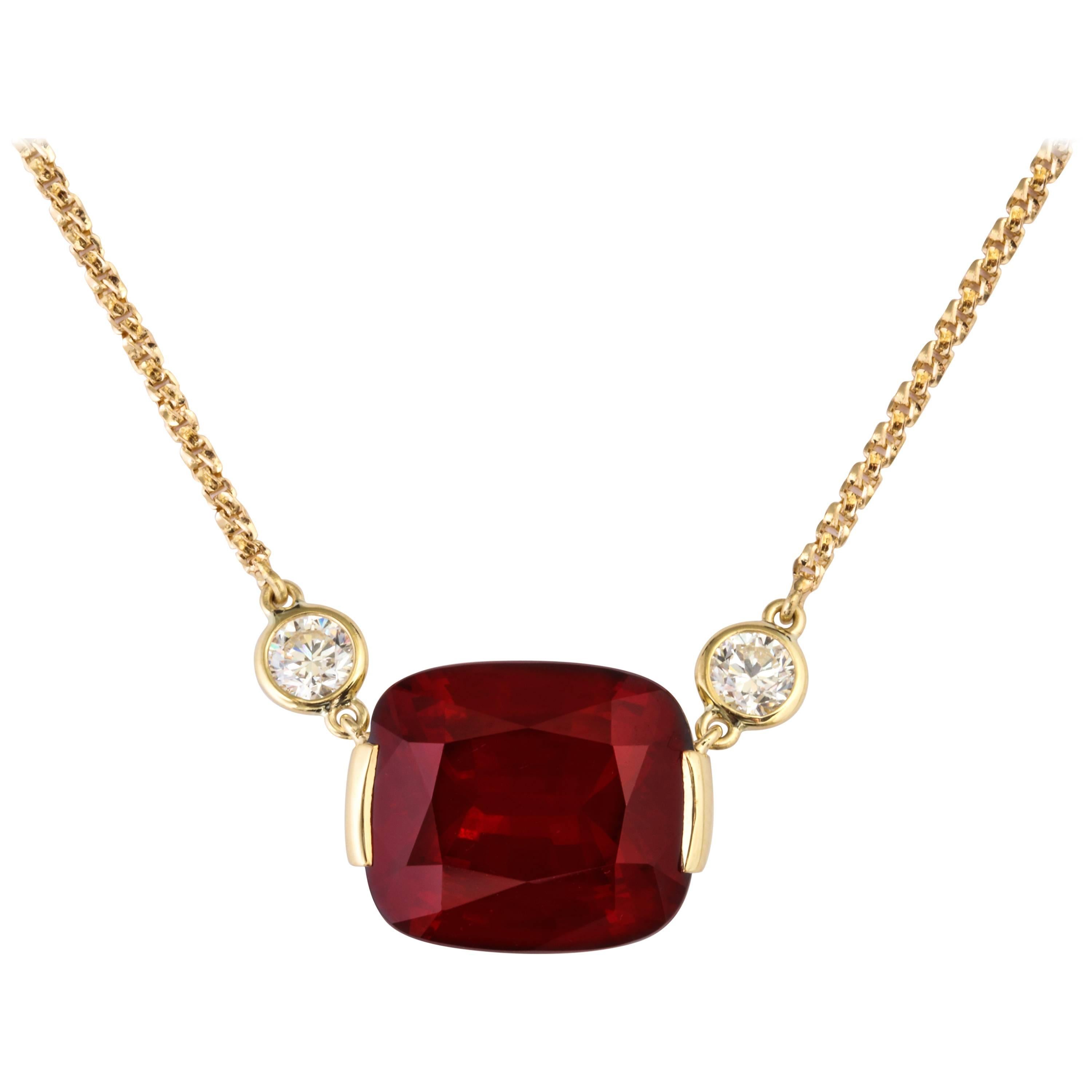 16.65 Carat Rhodolite Garnet and Diamond Donna Vock Necklace 