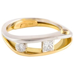 Kian Design Platinum and 18 Carat Yellow Gold Diamond Engagement Ring