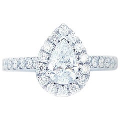 GIA Certified 0.70 Carat Pear Cut Diamond Engagement Ring