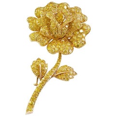 Van Cleef & Arpels Yellow Diamond Flower Brooch 5