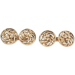  Wiese [Jules] of Paris Gold Openwork Holly Leaf Cufflinks, 18ct  1855-80 made