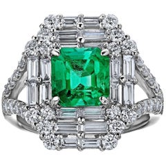 4.00 Carat Gem Perfection Colombian Emerald Diamond Platinum Ring 7