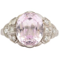 Pastel Pink Sapphire and Diamond Ring