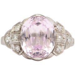 Bague saphir rose pastel et diamant