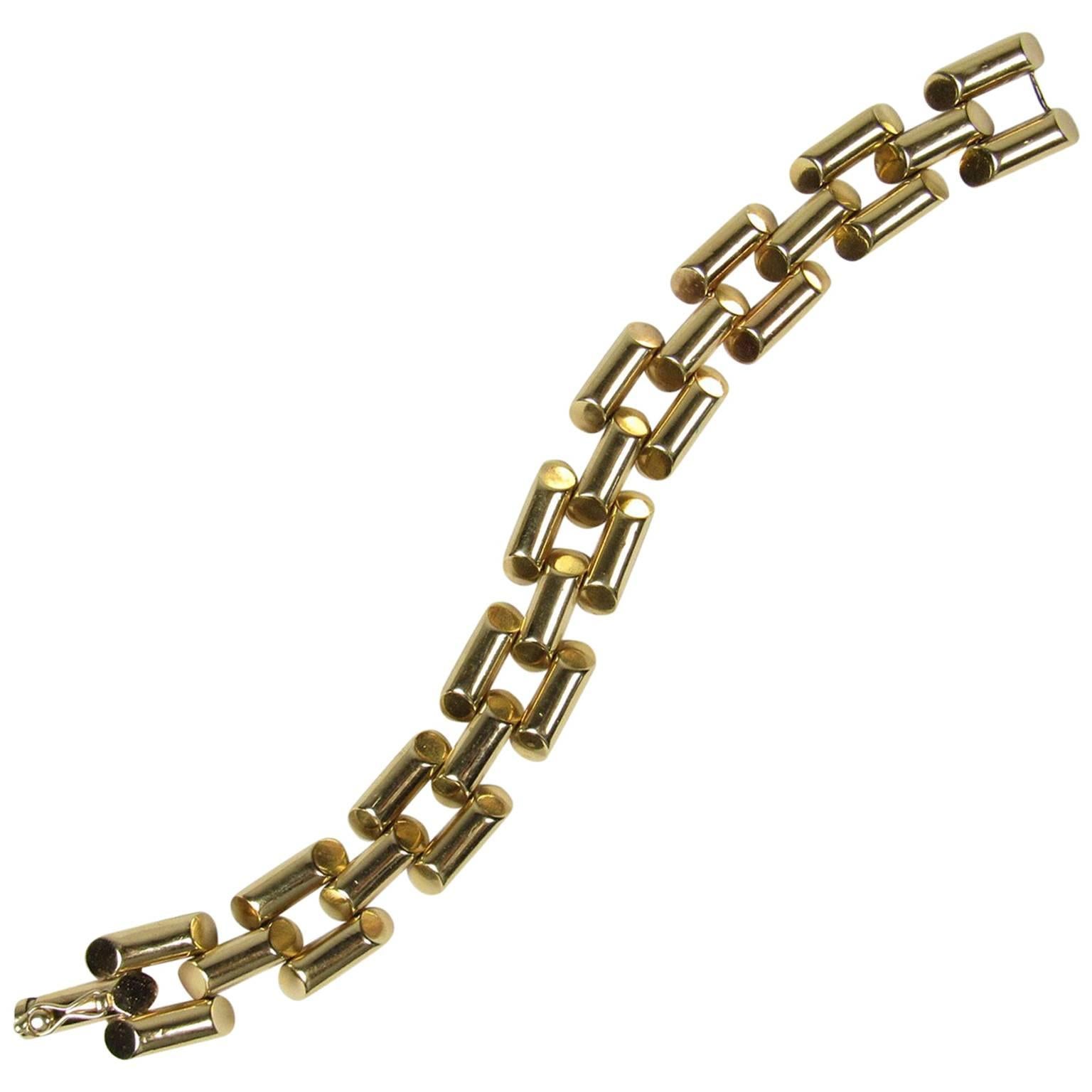 Modernist Yellow Gold Link Bracelet