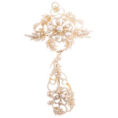 Early 20th Century Intricate Seed Pearl Brooch