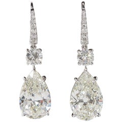 GIA Certified Pear Shape Diamond Drop Earrings 3