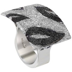 Alex Soldier Sterling Silver Platinum Textured Pattern Ring Limited Edition 7