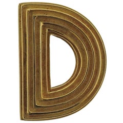 Christopher Walling Ridged Logic Gold Brooch Pin