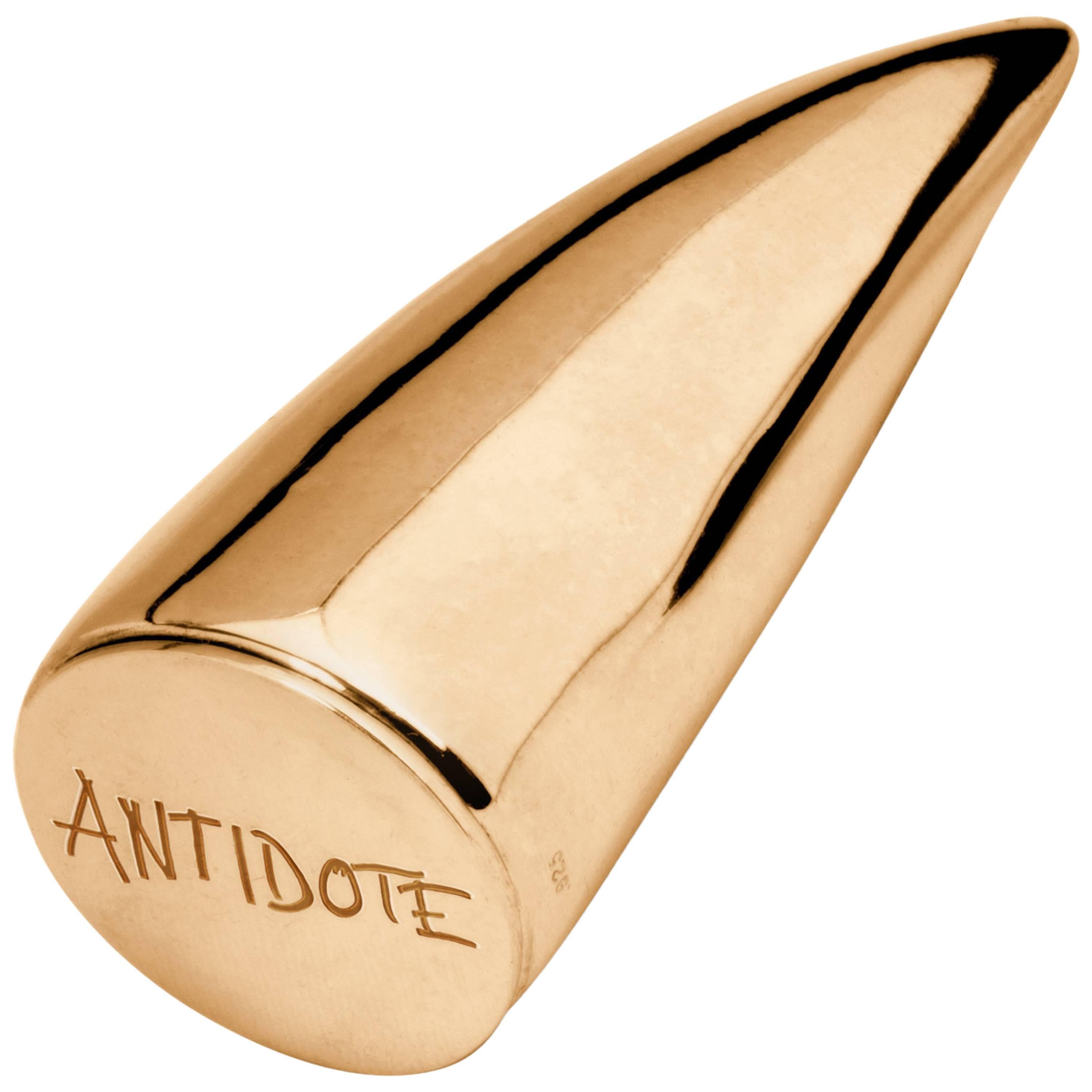 JvdF Yellow Gold Pill Case with "Antidote" or "Poison" Engraving For Sale
