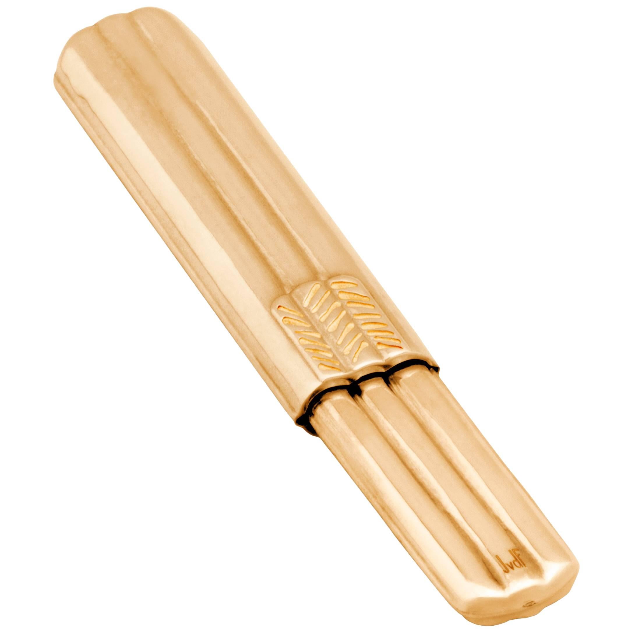 JvdF Yellow Gold Toothpick Case For Sale