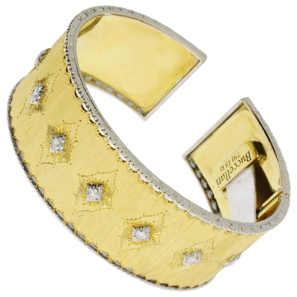 Gold Diamond Cuff Bracelett by Buccellati