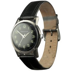 Used Jaeger Le Coultre Stainless Steel Military Look Manual Wristwatch, circa 1950s