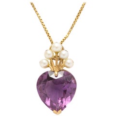 Amethyst Heart with a Pearl Tiara