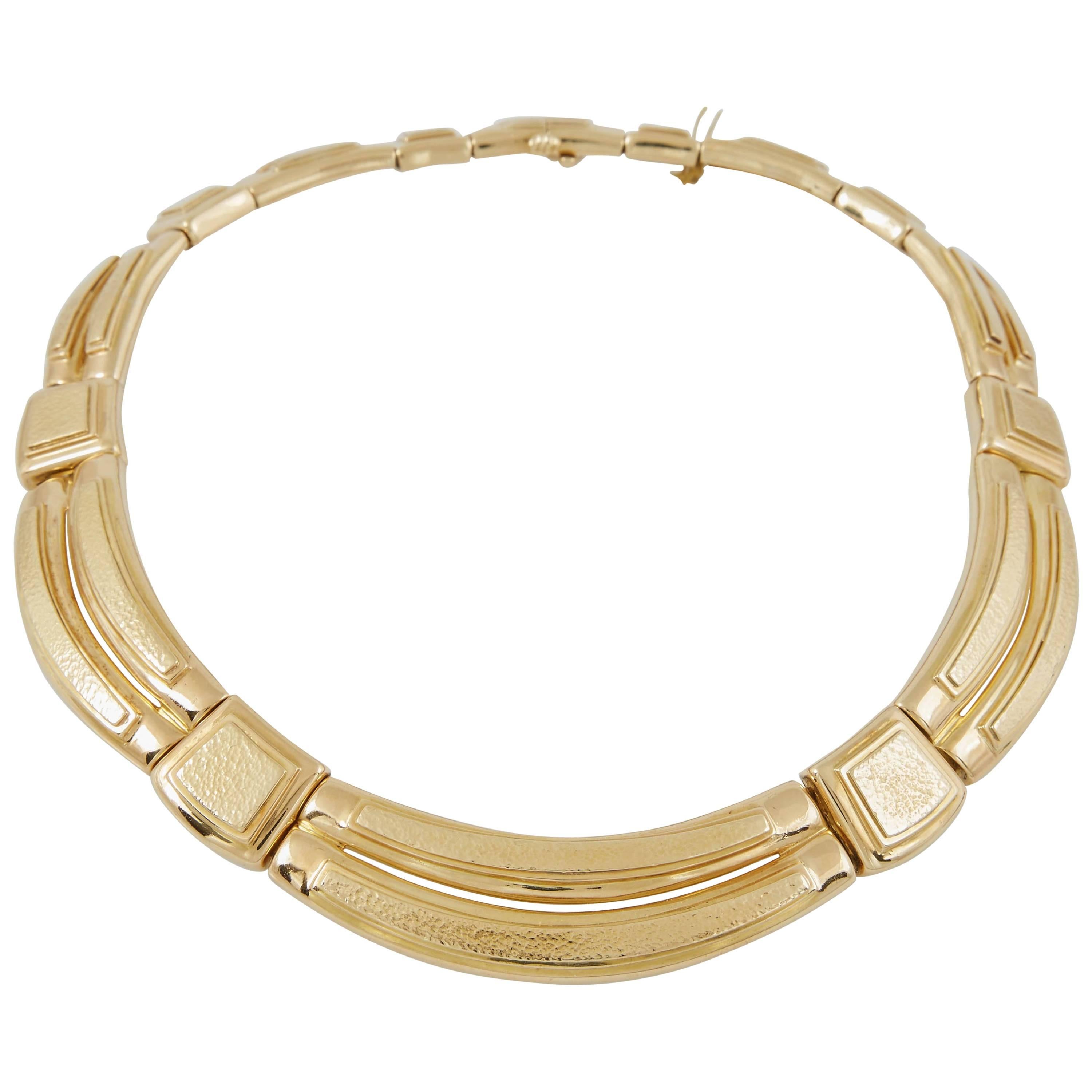 David Webb Gold Collar Necklace For Sale