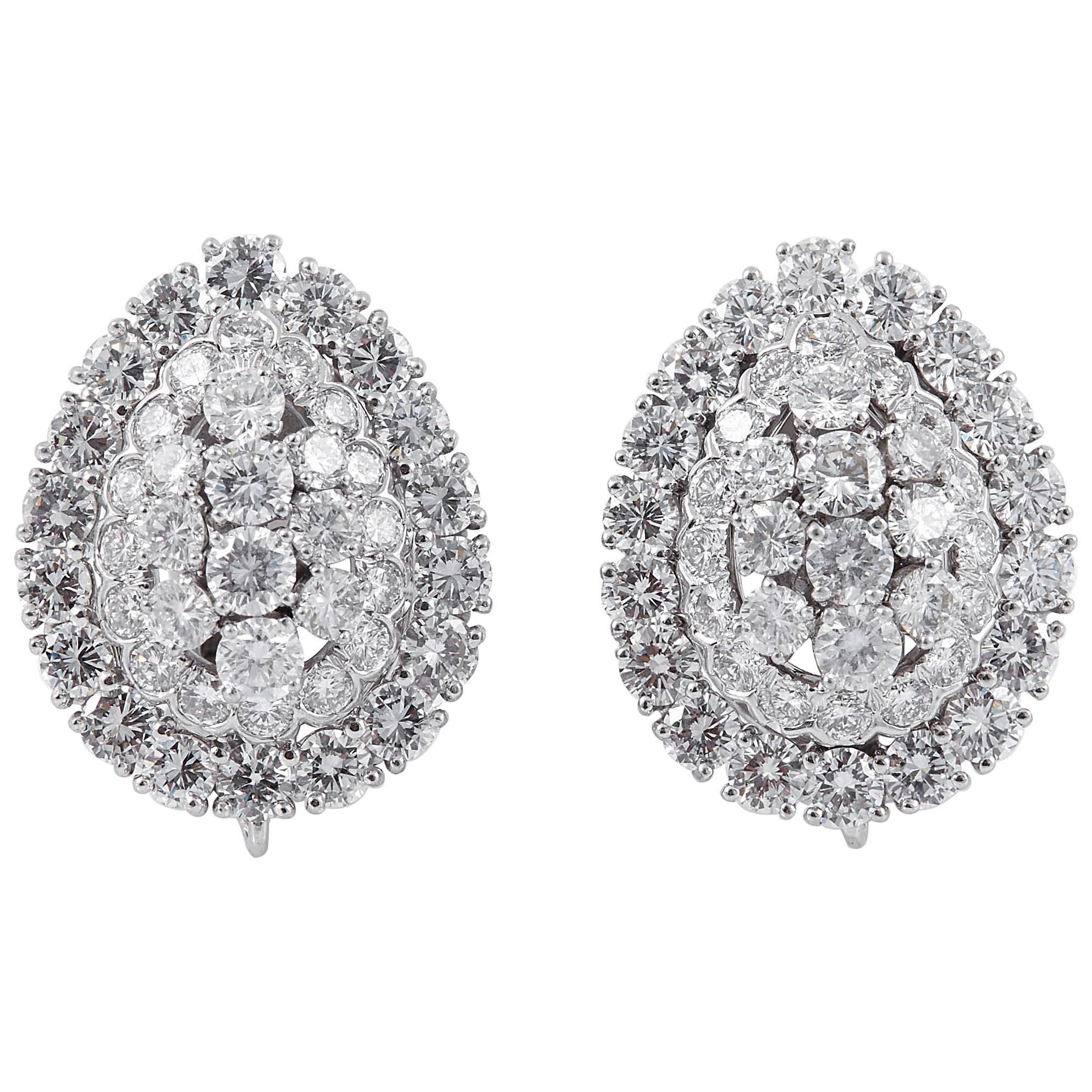 David Webb Diamond Platinum Earrings