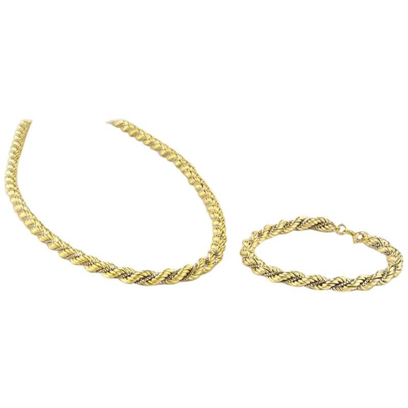White and Yellow Gold Jewelry Suite
