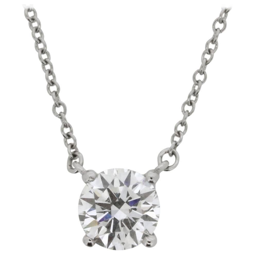 Platinum Tiffany & Co. Diamond Solitaire Necklace