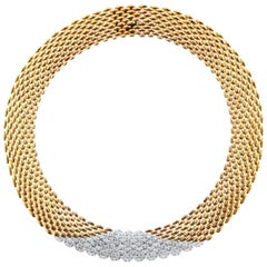 Attractive Chevron Design Diamond Gold Link Necklace