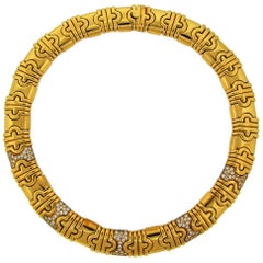 Bulgari Diamond Yellow Gold Parentesi Necklace 7