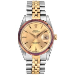 Rolex Yellow Gold Stainless Steel Vintage Datejust Automatic Wristwatch, 1960s