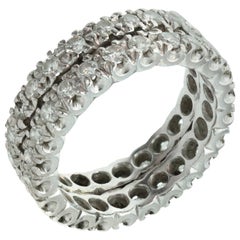 Alianza Eterna de Platino y Diamantes de Dos Hileras