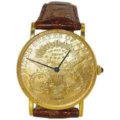 Corum yellow gold 20 Dollar Double Eagle Wristwatch