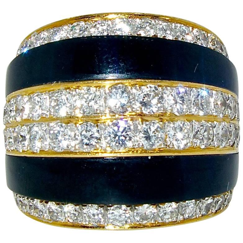 Diamond Onyx Gold Ring