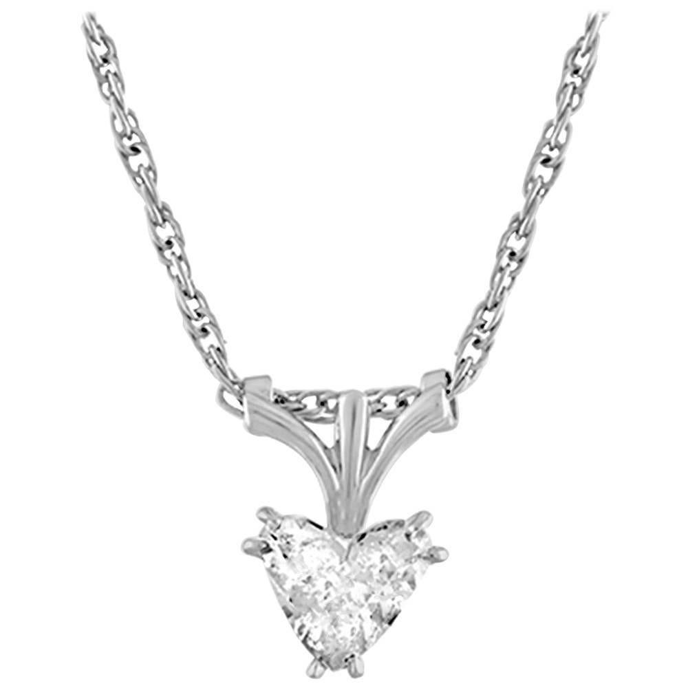 0.72 Carat Diamond Heart Gold Pendant Necklace