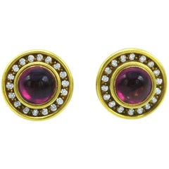 Kieselstein-Cord Tourmaline and Diamond Stud Earrings