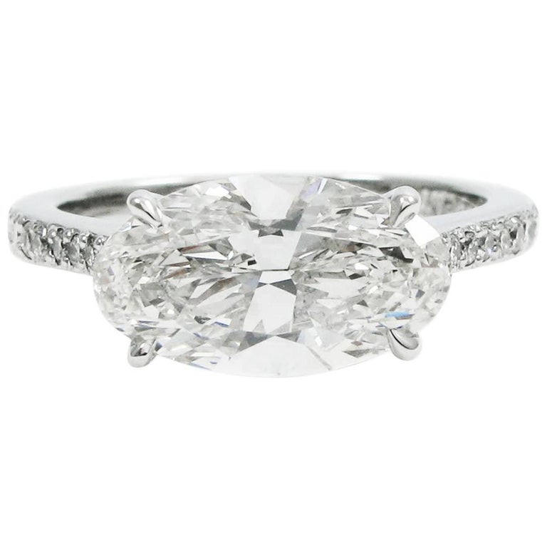 GIA Certified 2 48 Oval East West Diamond Pave Engagement GIA Certified 2 48 Oval East West Diamond Pave Engagement
