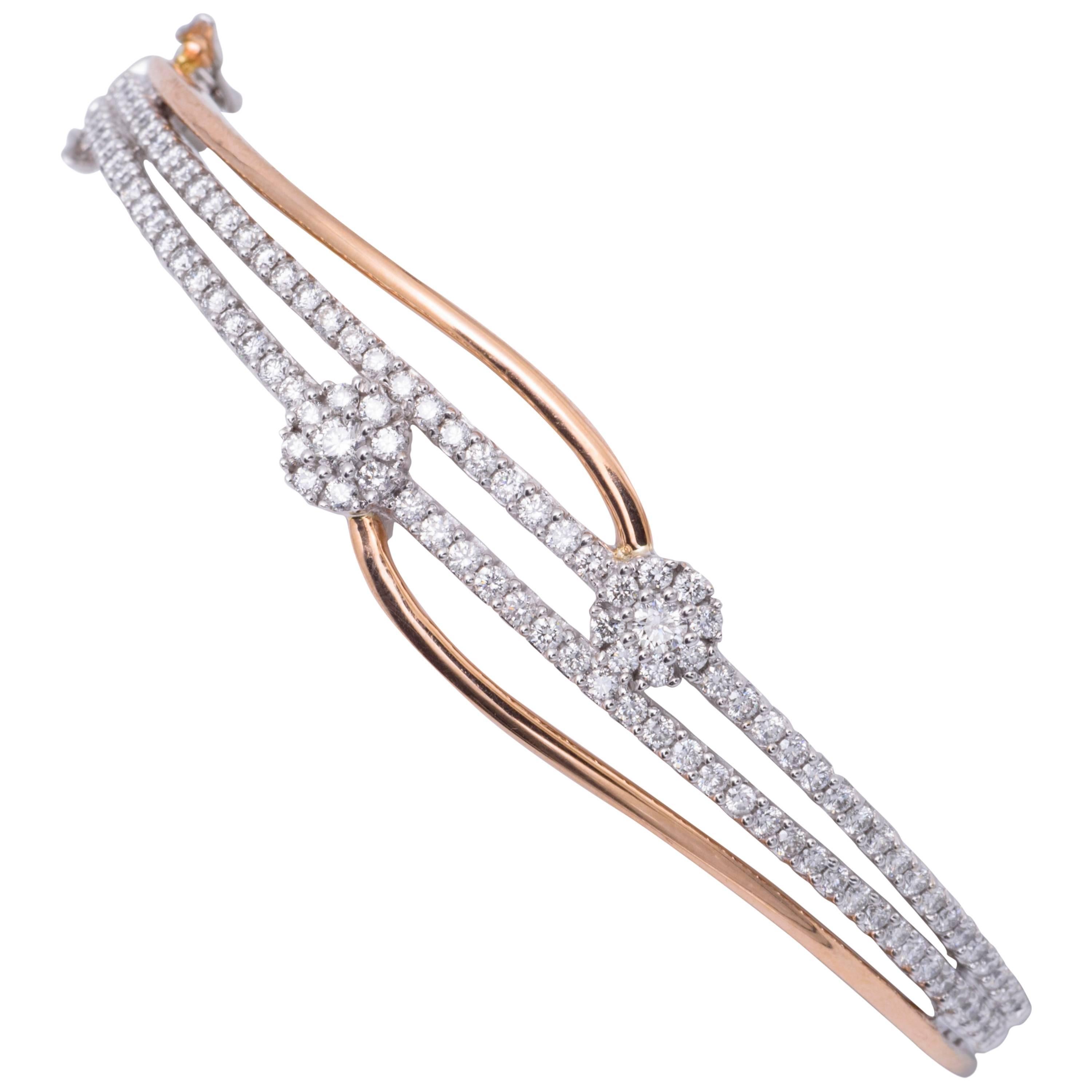 Diamond Bangle Two-Tone 2.00 Carat