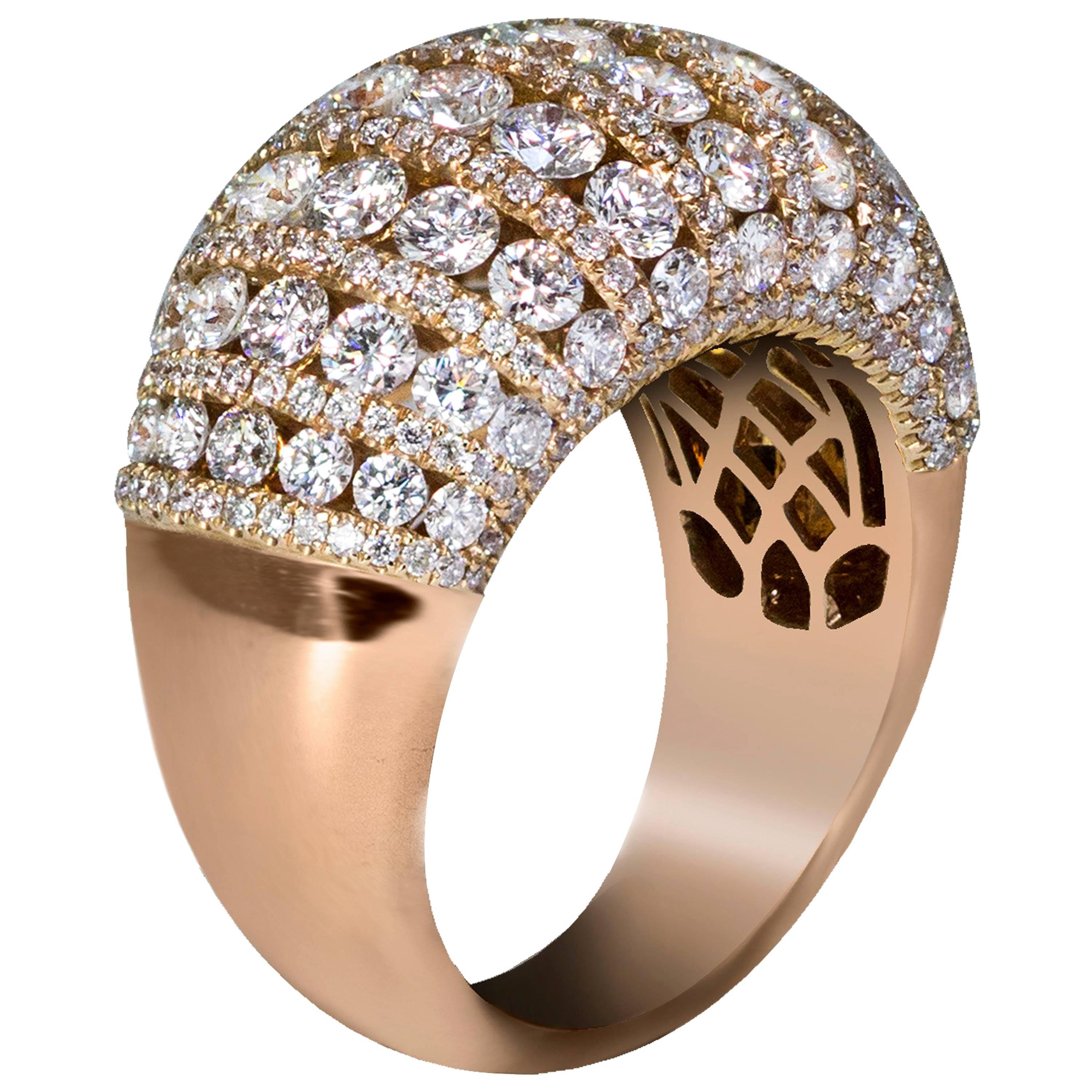 Fashionable Diamond Dome Ring