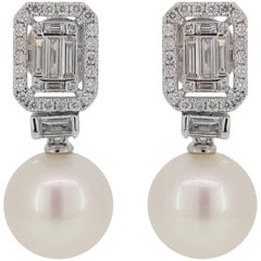 Diamond Baguette Pearl Drop Earring 3