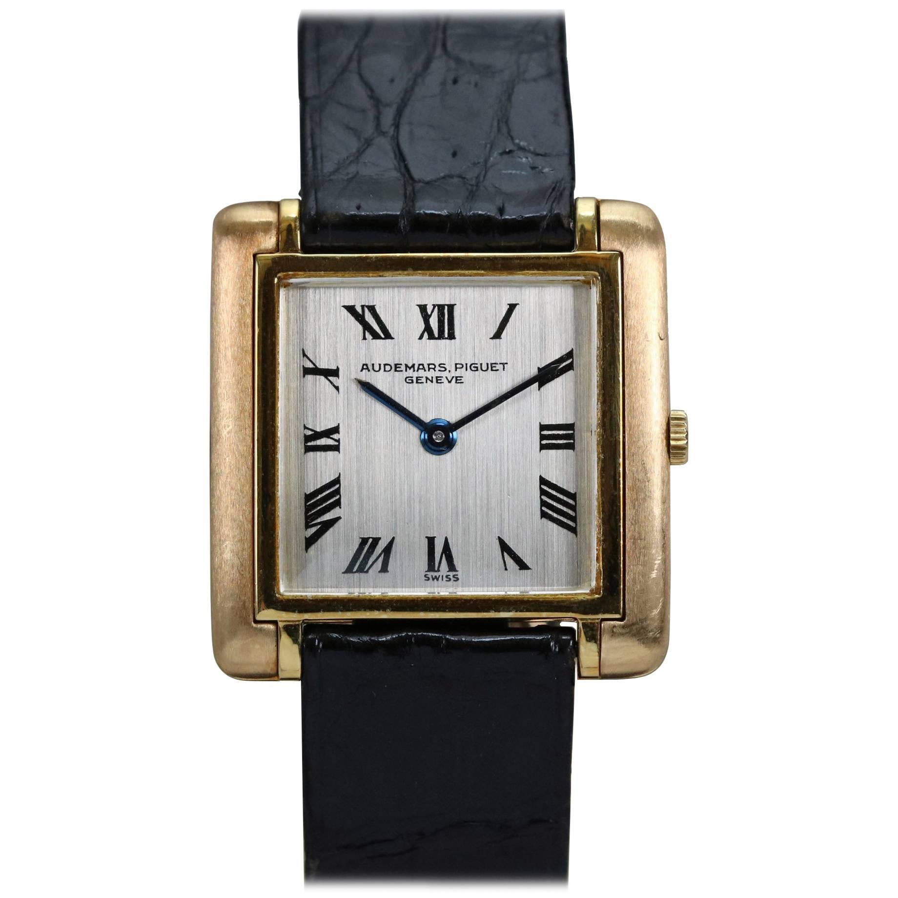 Audemars Piguet Yellow Gold Enamel Dress Wristwatch, 1950s
