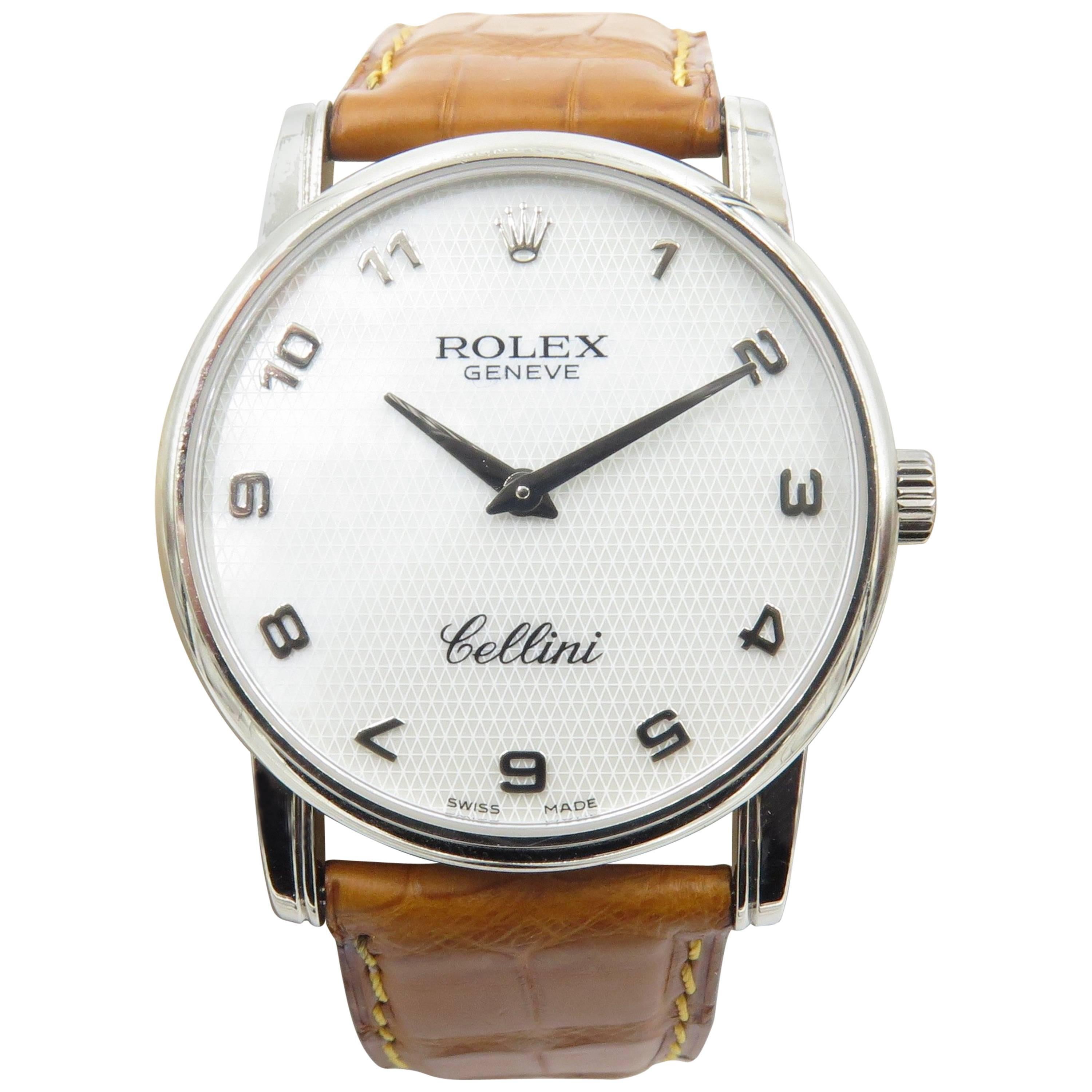 Rolex White Gold Cellini Manual Wristwatch