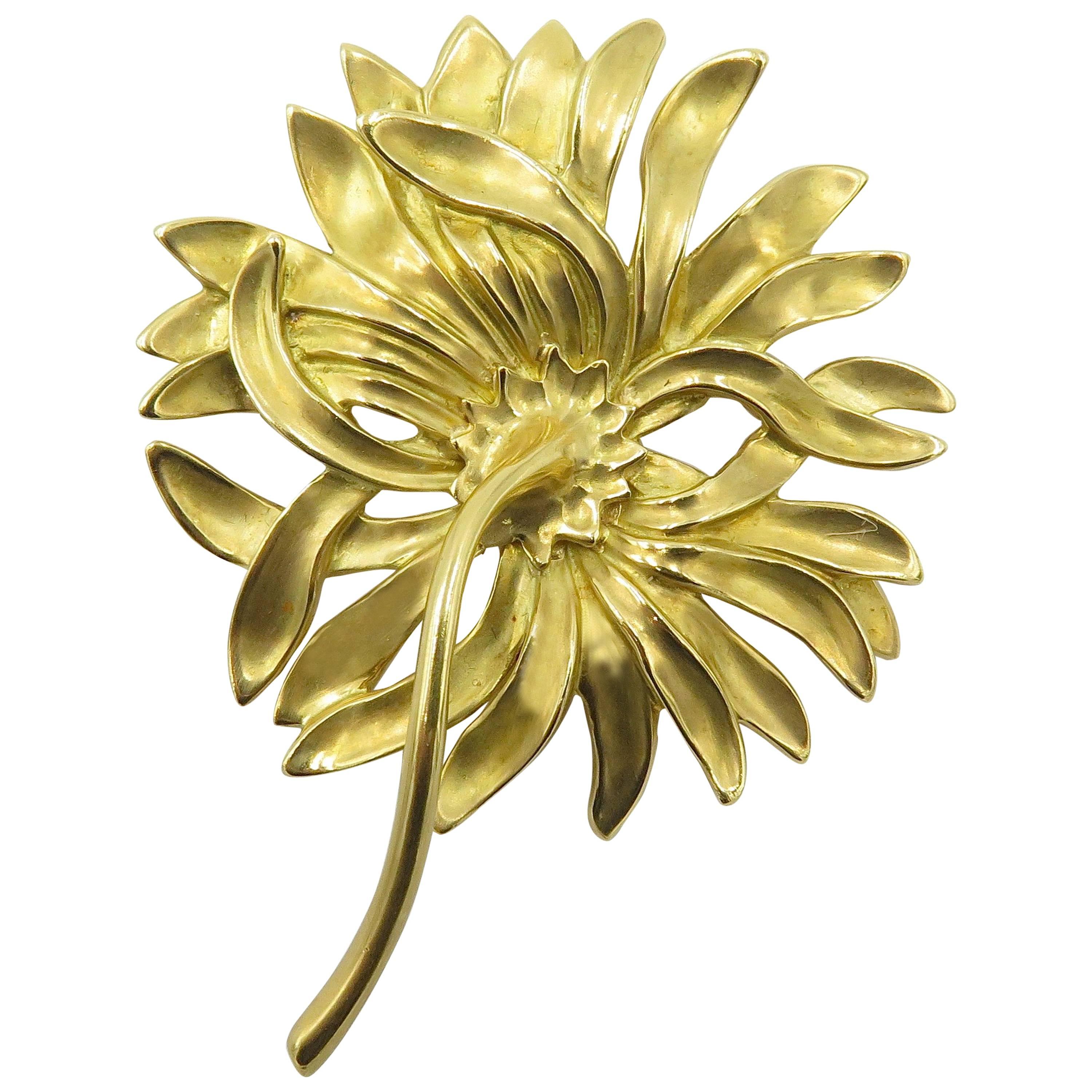 Angela Cummings Gold Chrysanthemum Brooch