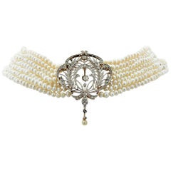 Antique Victorian Brooch and Pearl Necklace