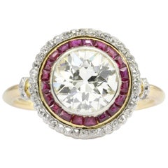 Ruby Old European Cut Diamond Ring