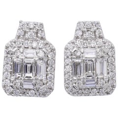 Diamond Cluster Drop Earrings 8