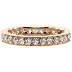 Rose Gold Old European Cut Diamond Eternity Band 7