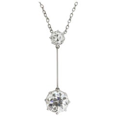Antique Art Deco Solitaire Diamond Necklace, circa 1920s