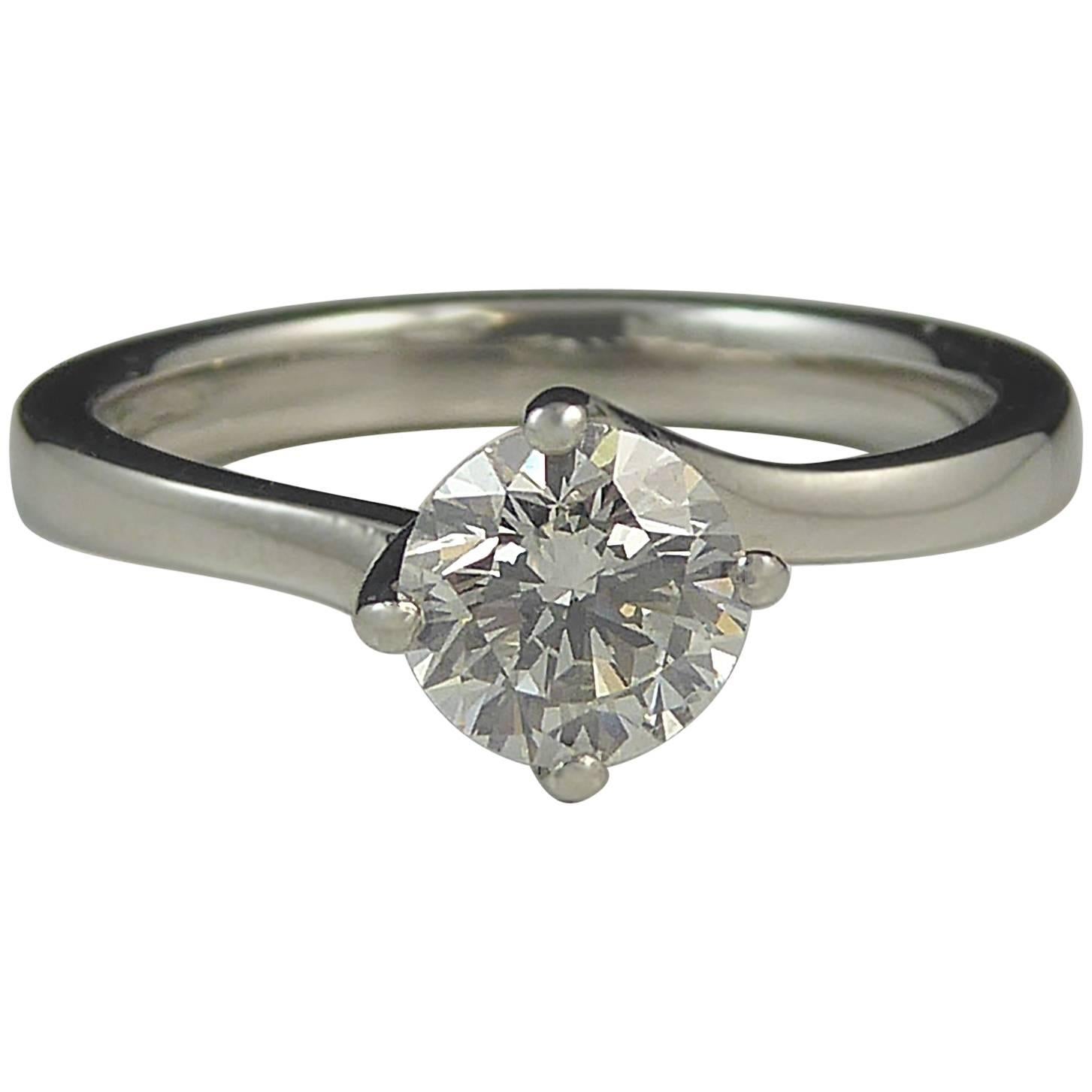 0.55 Carat Solitaire Diamond Engagement Ring, Platinum