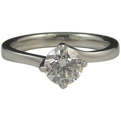 0.55 Carat Solitaire Diamond Engagement Ring, Platinum