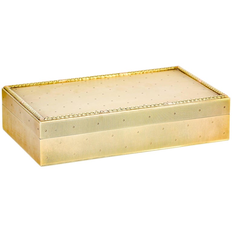 Cartier Retro Gold Rectangular Cigar Box For Sale at 1stDibs cartier