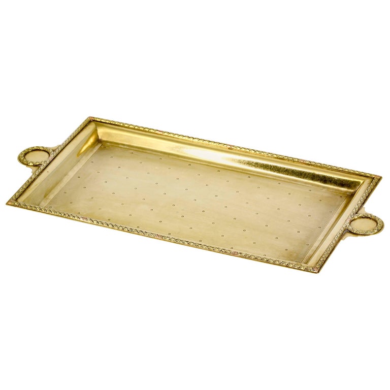 Cartier Retro Gold Rectangular Small Tray For Sale at 1stDibs