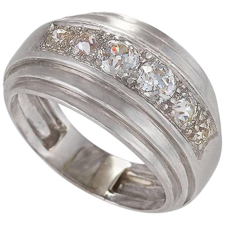 René Boivin 1930's Art Deco Diamond Platinum Ring